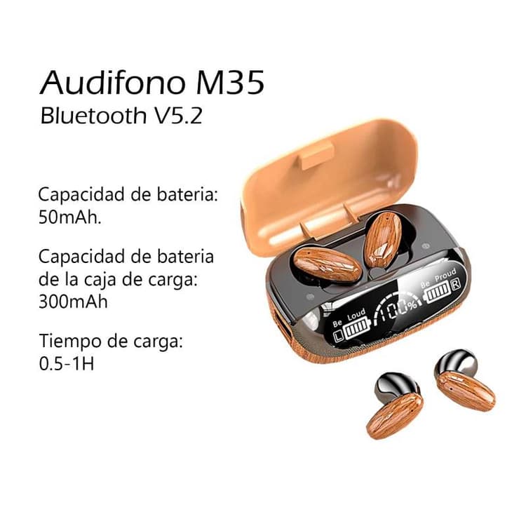 AUDÍFONOS BLUETOOTH IMPERMEABLES M35 CON POWER BANK - Arena